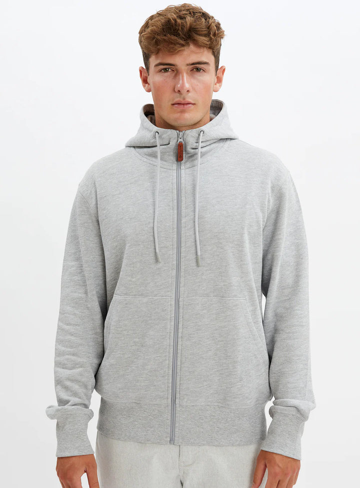 Point Zero Jimmy Unisex Zip Front French Terry Hoodie Grey
