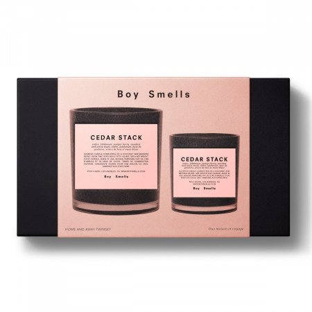 BOY SMELLS HOME AND AWAY CEDAR STACK CANDLE SET