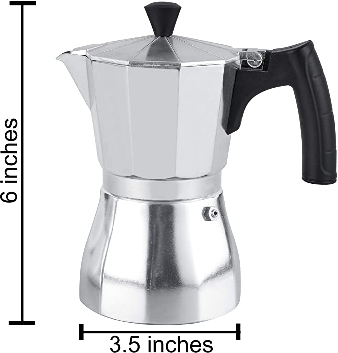 Cuisinox COF-LT3 3 Cup Aluminum Latte Espresso Coffeemakers Moka Pot