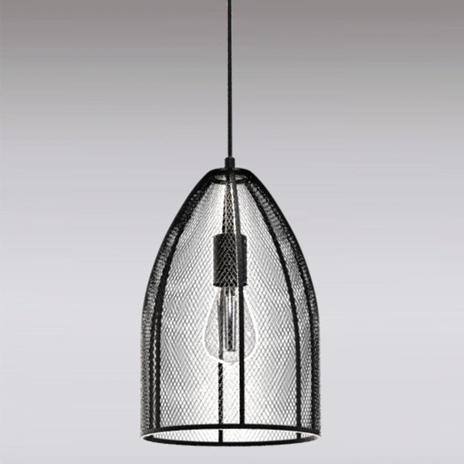 Matte Black Metal Mesh Lamp