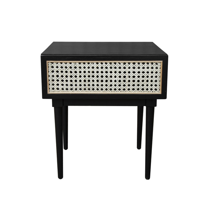 CANE SIDE TABLE – BLACK