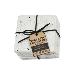 WHITE SQUARE TERRAZZO COASTER