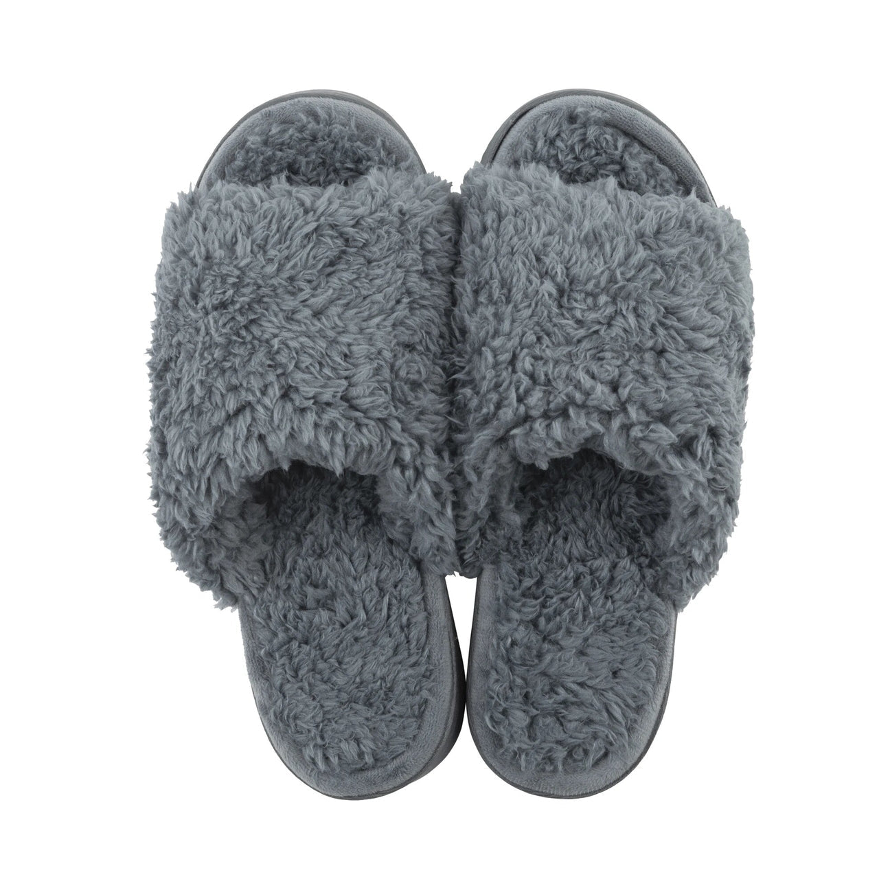 Lemon Loungewear Anywhere Berber Slide Slippers Charcoal
