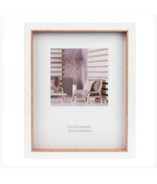 Large White Photo Frame With Natural Cork Border