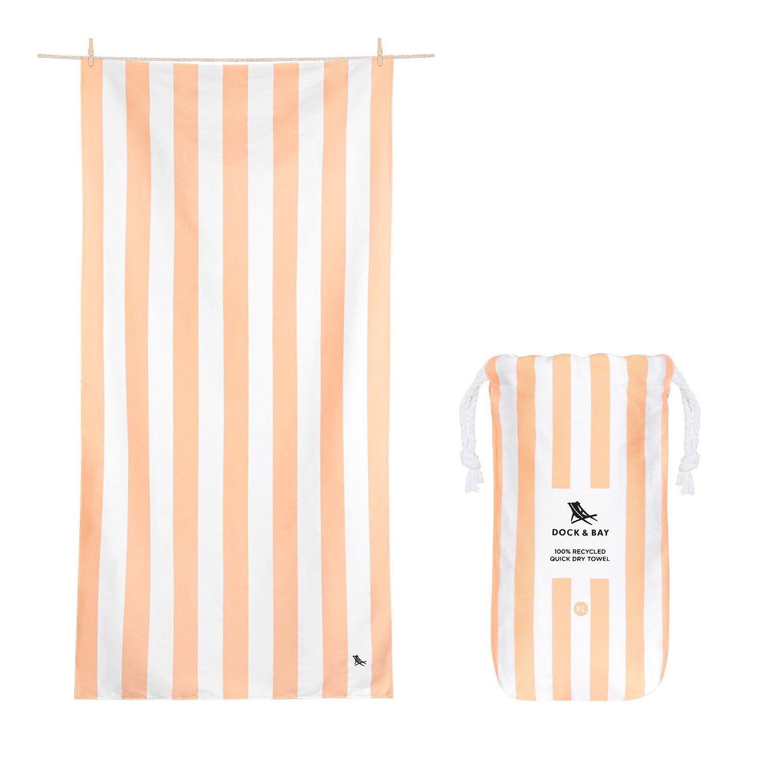 DOCK & BAY QUICK DRY TOWELS CABANA - POSITANO PEACH