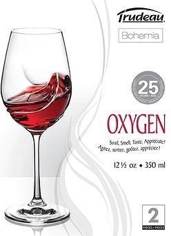 Trudeau Set of 2 Oxygen Wine Glasses 350ml