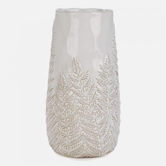 Vase texturé en forme de feuille de lin