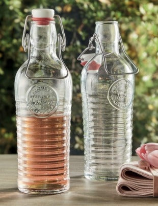 Glass bottles and jugs for water and beverages