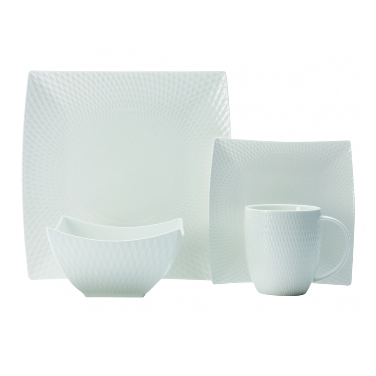 MAXWELL & WILLIAMS DIAMONDS SQUARE - DINNERWARE SET 16 PIECE