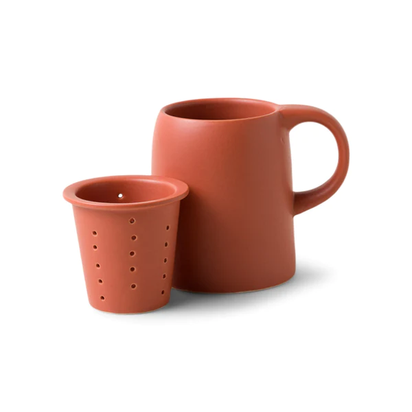Good Citizen 2-in-1 Ceramic Tea Infuser Mug Terracotta
