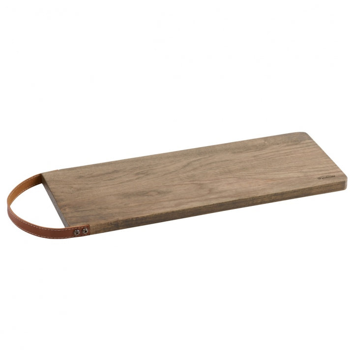 TRUDEAU CUTTING BOARD WITH LEATHER HANDLE