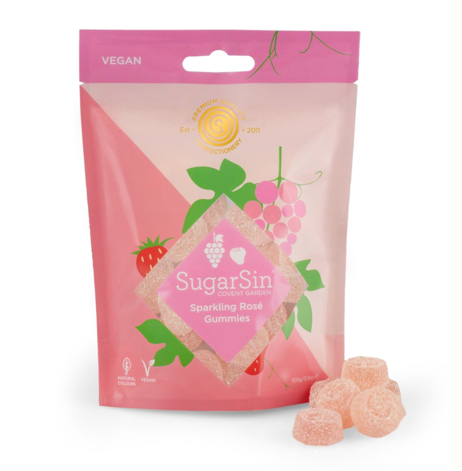 SugarSin Sparkling Rosé Gummies Pouch - Vegan