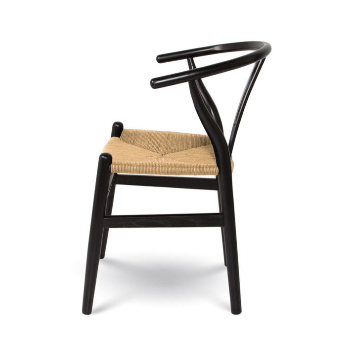 Chaise de salle à manger Style In Form Frida noire avec siège naturel