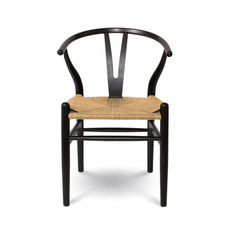 Chaise de salle à manger Style In Form Frida noire avec siège naturel