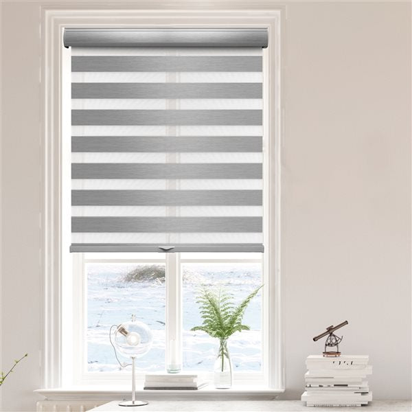 Cordless Zebra Roller Blind Grey 64"x 84"