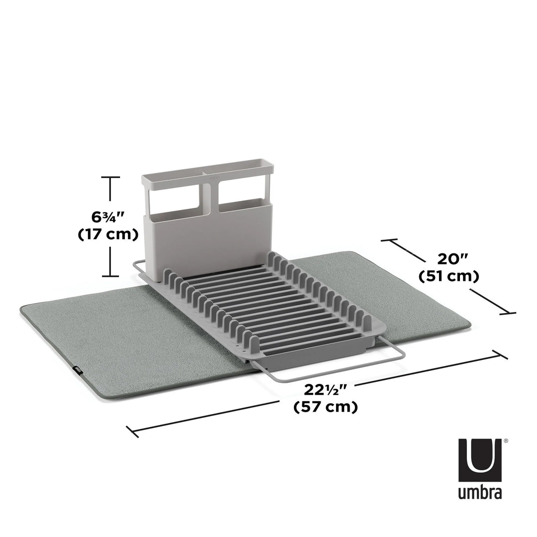 Umbra Udry Over The Sink Dish Rack With Dry Mat - Charcoal