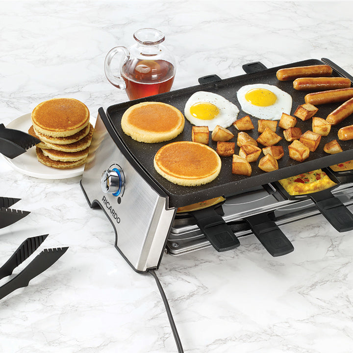 RICARDO REVERSIBLE ELECTRIC RACLETTE SET (18 PIECES)