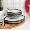 Service de vaisselle Caviar en granit noir et blanc Maxwell Williams