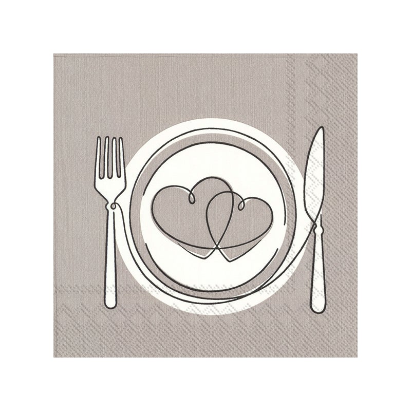 DINNER FOR LOVE - GREY NAPKIN