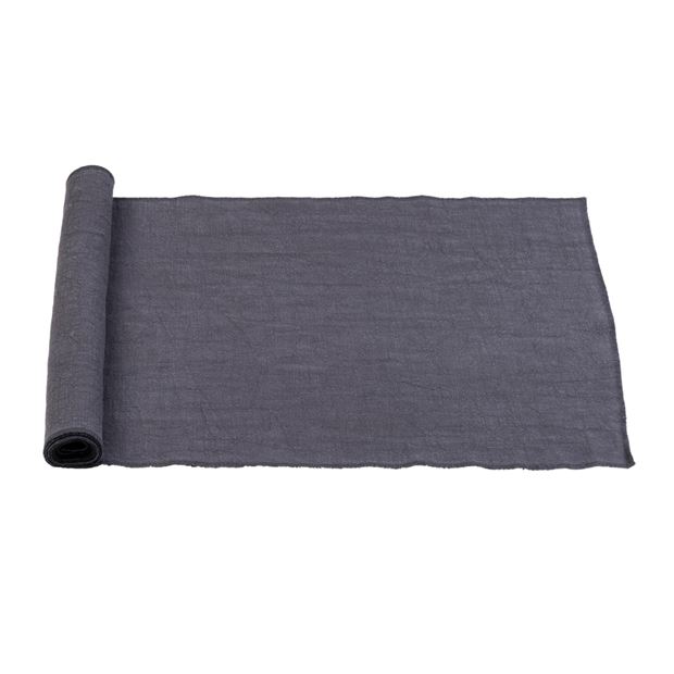 Dark Gray Linen Table Runner