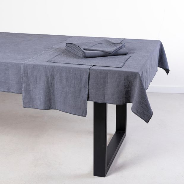 Dark Gray Linen Table Runner