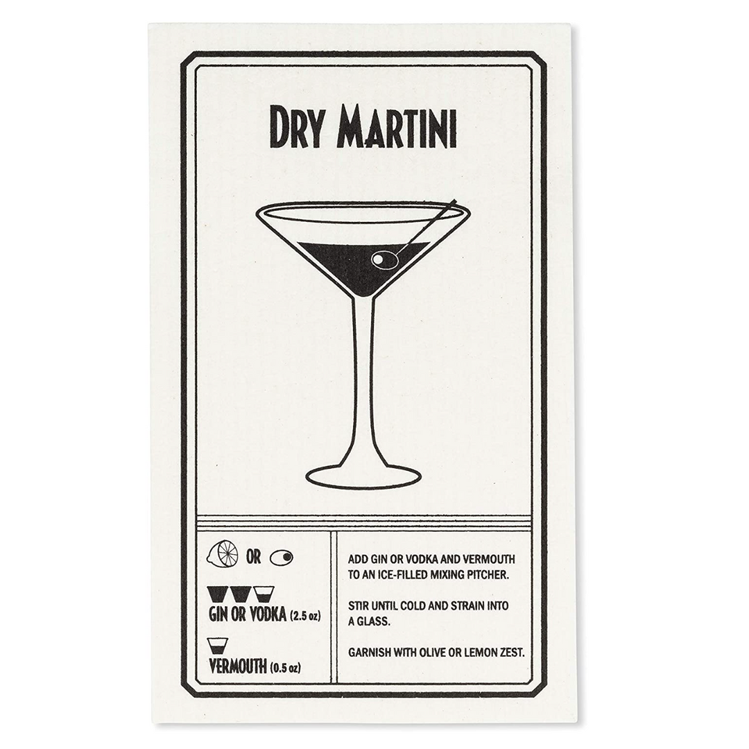 Set of 2 Swedish Dishcloths - Gin/Martini