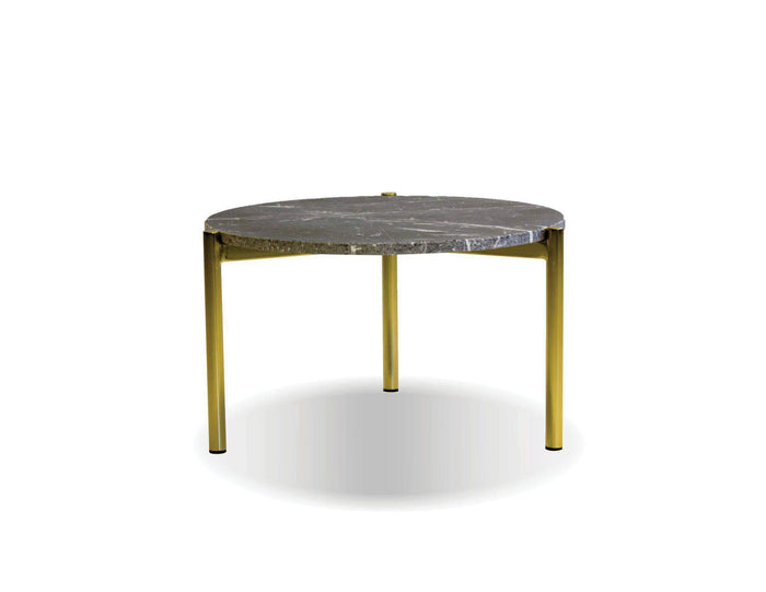 Atlasn Coffee Table Black Spanish Marble with Gold Polished Brass Frame 23"