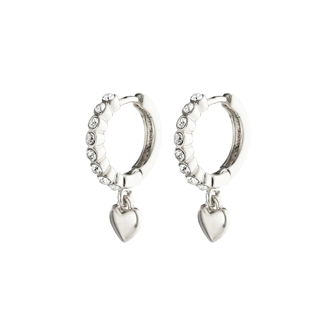 PILGRIM Sophia Crystal Hoops Silver