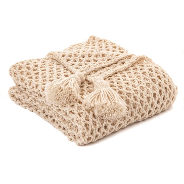 Brunelli Shiva Knitted Natural Throw