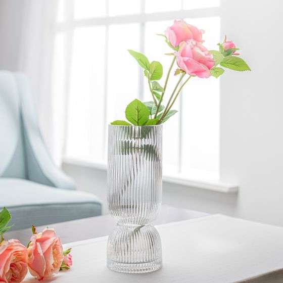 Cascade White Lustre Glass Vase