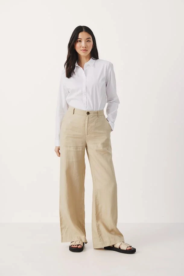 PART TWO NINNESPW TROUSERS - WHITE PEPPER