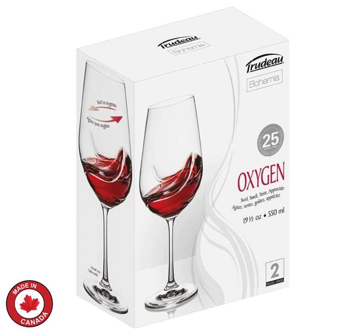 Trudeau Set Of 2 Oxygen Wine Glasses 550ml